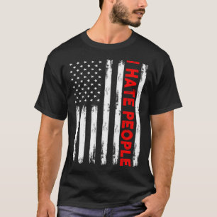 Camiseta Bandera de Estados Unidos Odio a la gente 4 de jul