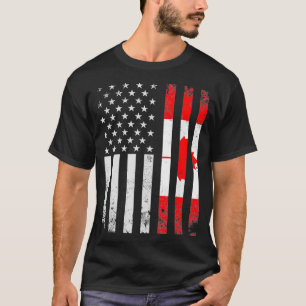 Camiseta Bandera de Estados Unidos Orgullo canadiense Maple