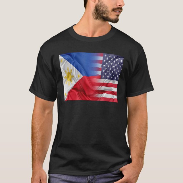 Camiseta Bandera De Estados Unidos Para Las Raíces Filipino (Anverso)