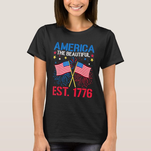 Camiseta Bandera de Estados Unidos Patriótica 4 de julio Am (Anverso)