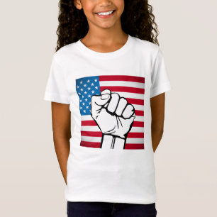 Camiseta Bandera de Estados Unidos Puño en ascenso