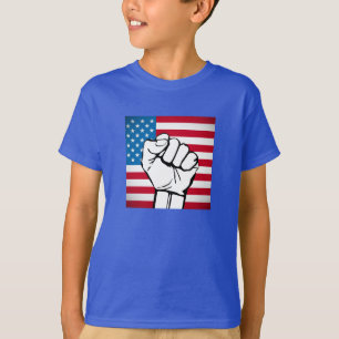Camiseta Bandera de Estados Unidos Puño en ascenso