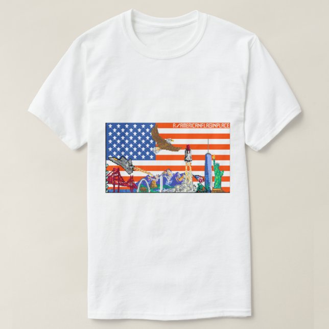 Camiseta Bandera De Estados Unidos Reddit R Place (Diseño del anverso)