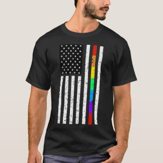 Camiseta Bandera de Estados Unidos Regalo del Orgullo Gay L