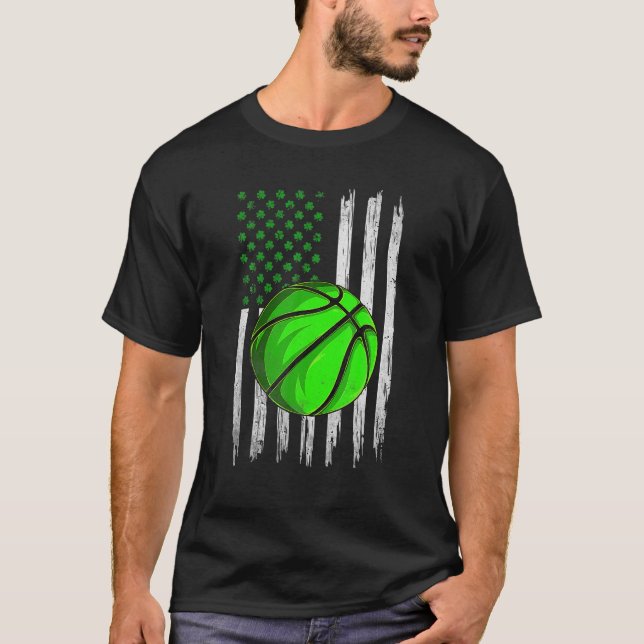 Camiseta Bandera de Estados Unidos Retro Baloncesto Shamroc (Anverso)