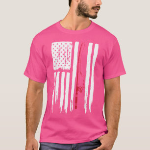 Camiseta Bandera De Estados Unidos Rod De Pesca Temática