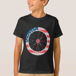 Camiseta Bandera De Estados Unidos Rueda De Bicicleta Día D