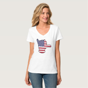Camiseta Bandera de Estados Unidos Shaka