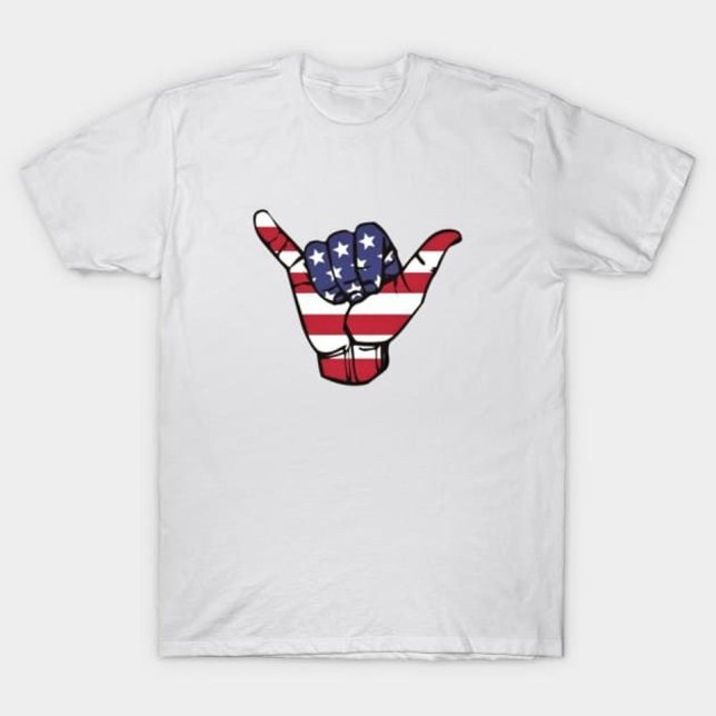 Camiseta Bandera de Estados Unidos Shaka (Subido por el creador)