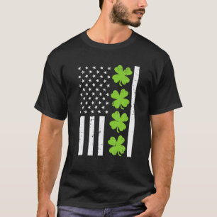 Camiseta Bandera de Estados Unidos Shamrock Clover St Patri