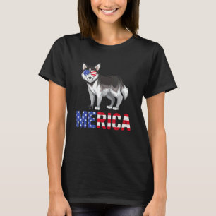 Camiseta Bandera De Estados Unidos Siberian Husky Perro Gaf