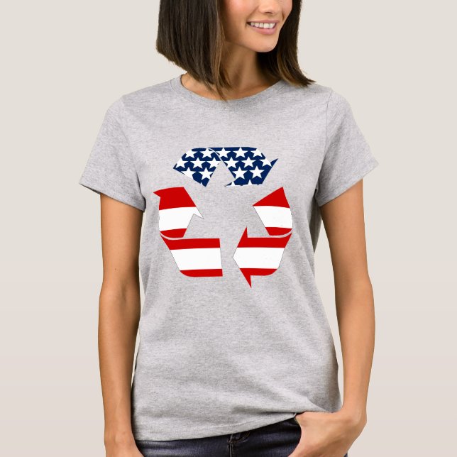 Camiseta Bandera de Estados Unidos - Símbolo rojo blanco y  (Anverso)