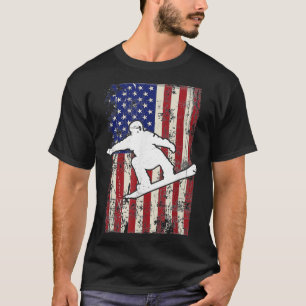 Camiseta Bandera de Estados Unidos Snowboard Snowboard Tee_