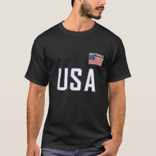 Camiseta Bandera de Estados Unidos Softball Pocket Team Jer
