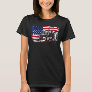 Camiseta Bandera de Estados Unidos Tractor Barnyard Harvest