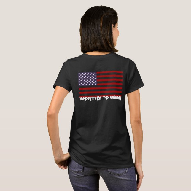 Camiseta Bandera de Estados Unidos - Vale la pena usar (Reverso completo)