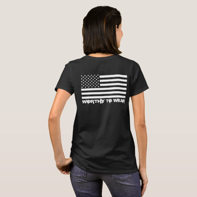 Camiseta Bandera de Estados Unidos - Vale la pena usar (Reverso completo)