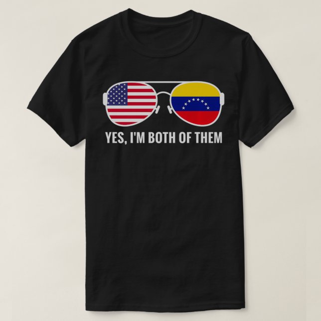 Camiseta Bandera de Estados Unidos Venezuela gafas de sol n (Diseño del anverso)