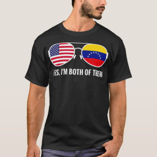 Camiseta Bandera de Estados Unidos Venezuela gafas de sol n