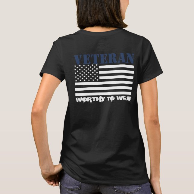 Camiseta Bandera de Estados Unidos - Veterana NAVY BLUE - V (Reverso)