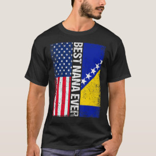 Camiseta Bandera De Estados Unidos Y Bandera De Bosnia Y He