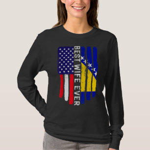 Camiseta Bandera De Estados Unidos Y Bandera De Bosnia Y He