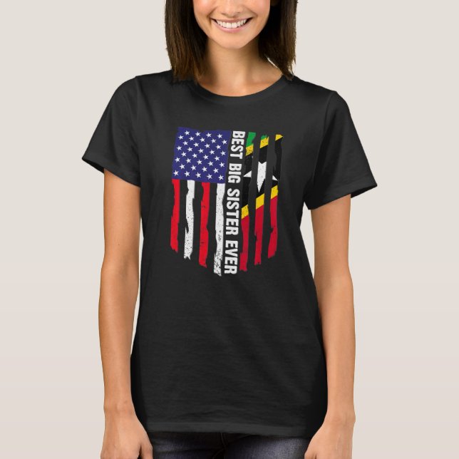 Camiseta Bandera De Estados Unidos Y Bandera De San Cristób (Anverso)