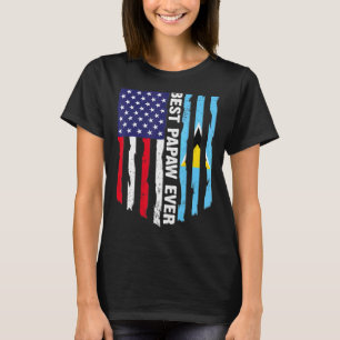 Camiseta Bandera De Estados Unidos Y Bandera De Santa Lucía