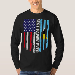 Camiseta Bandera De Estados Unidos Y Bandera De Santa Lucía