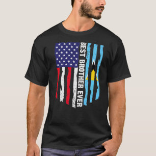 Camiseta Bandera De Estados Unidos Y Bandera De Santa Lucía