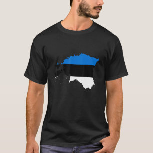 Camiseta bandera de Estonia en el contorno de Estonia Eston