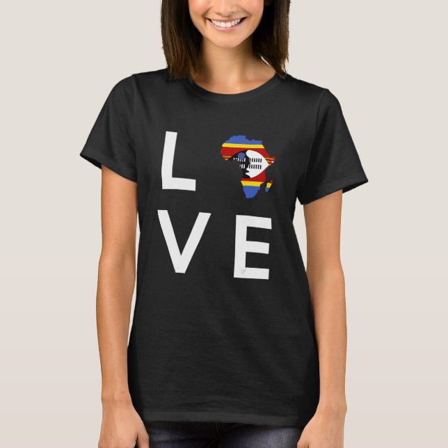 Camiseta Bandera de Eswatini ama el continente africano com (Anverso)