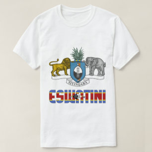 Camiseta Bandera de Eswatini y Patriótico Del Escudo De Arm