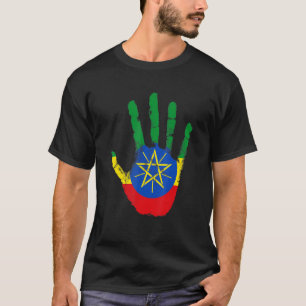 Camiseta Bandera de Etiopía Vintage Mano Addis Abeba África