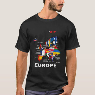 Camiseta Bandera De Europa Mapa De Banderas Europeas De Eur