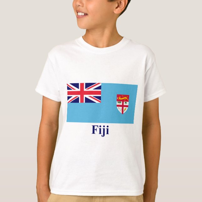Camiseta Bandera de Fiji con nombre (Anverso)
