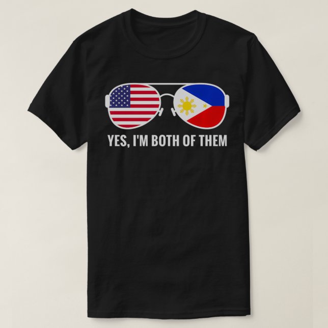 Camiseta Bandera de Filipinas de Estados Unidos Gafas de so (Diseño del anverso)