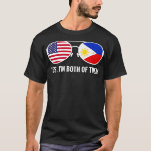 Camiseta Bandera de Filipinas de Estados Unidos Gafas de so