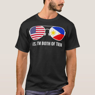 Camiseta Bandera de Filipinas de Estados Unidos Gafas de so