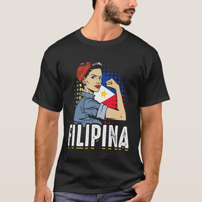 Camiseta Bandera de Filipinas de una mujer filipina orgullo (Anverso)