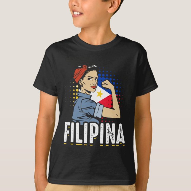 Camiseta Bandera de Filipinas de una mujer filipina orgullo (Anverso)