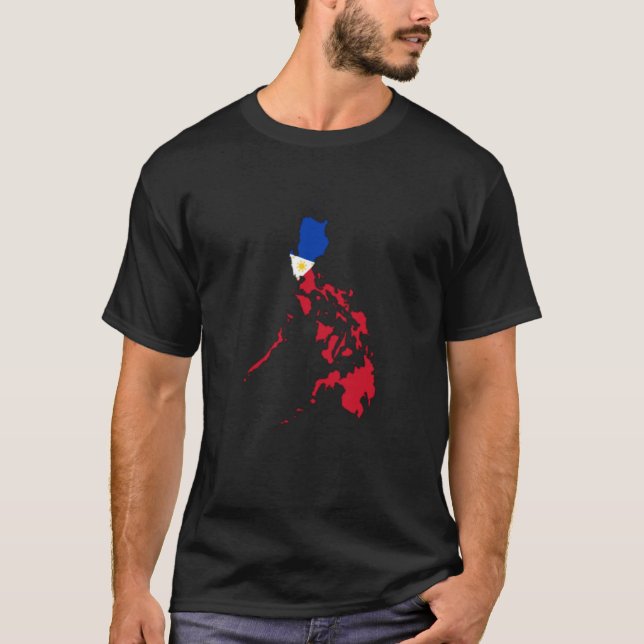 Camiseta bandera de Filipinas en el mapa (Anverso)