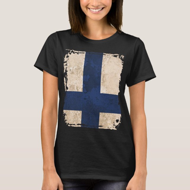 Camiseta Bandera de Finlandia (Anverso)