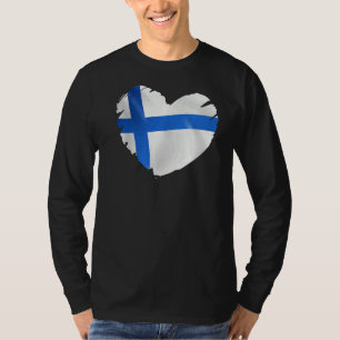 Camiseta Bandera De Finlandia En Forma De Finlandia Del Cor
