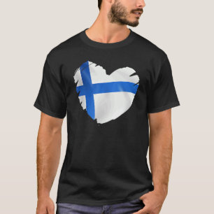 Camiseta Bandera De Finlandia En Forma De Finlandia Del Cor