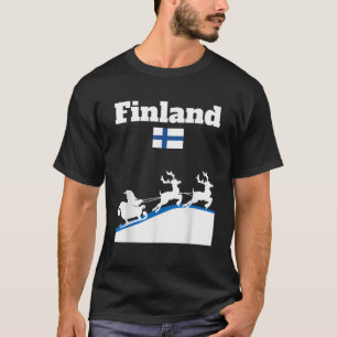 Camiseta Bandera de Finlandia en los renos de trineo de San