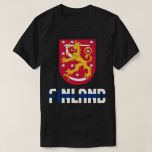 Camiseta Bandera de Finlandia y Patriótico Del Escudo De Ar