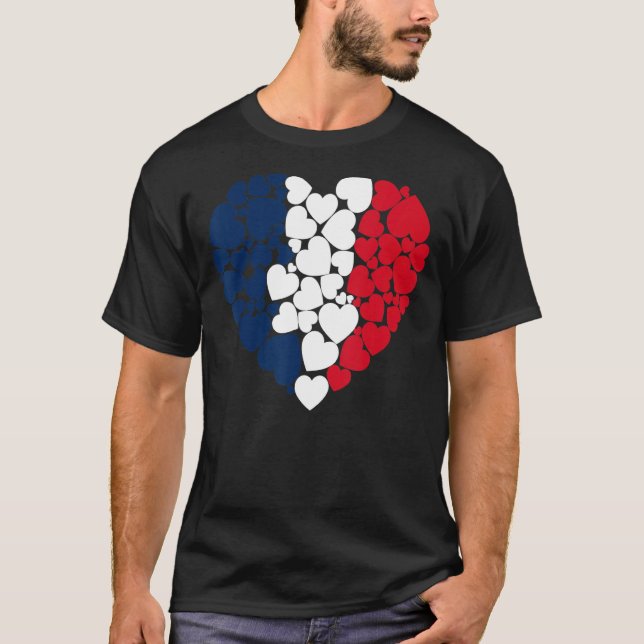 Camiseta Bandera de Francia Ama a Francia (Anverso)