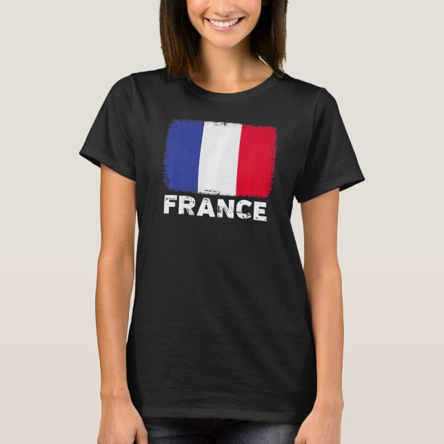 Camiseta Bandera de Francia apoya a mujeres francesas (Anverso)