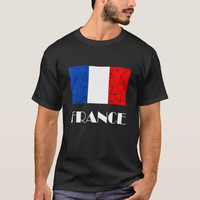 Camiseta Bandera de Francia Bandera Francesa Rota Orgullo f (Anverso)